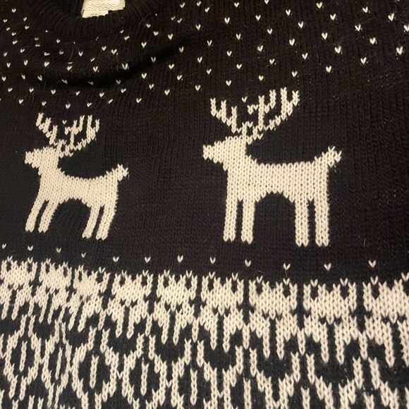 NWT Nordic Fair Isle Reindeer Knit Sweater M Holiday After Ski Cabincore Winter - Picture 2 of 7